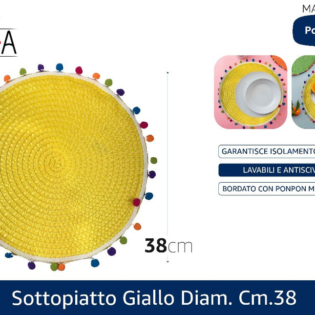 Arca SOTTOPIATTO GIALLO DIAM. CM.38 Arca
