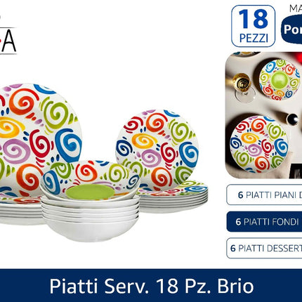 Arca PIATTI SERV. 18 PZ. BRIO Arca