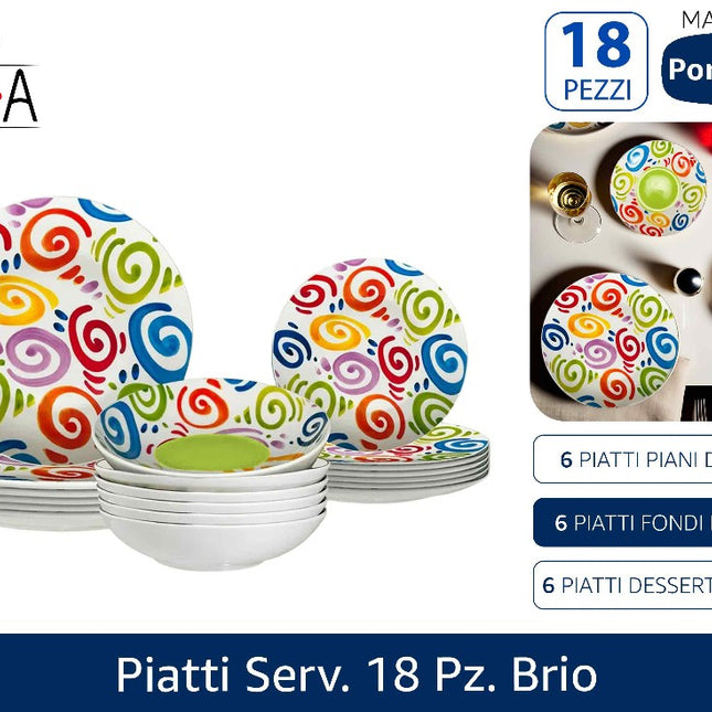 Arca PIATTI SERV. 18 PZ. BRIO Arca