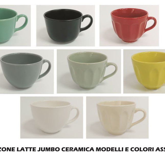 Arca Tazzone Latte Jumbo Ceramica Mod. E Col. Ass. Arca