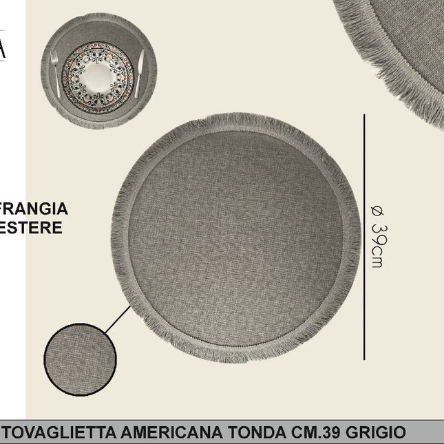 Arca TOVAGLIETTA AMERICANA TONDA CM.39 GRIGIO Arca