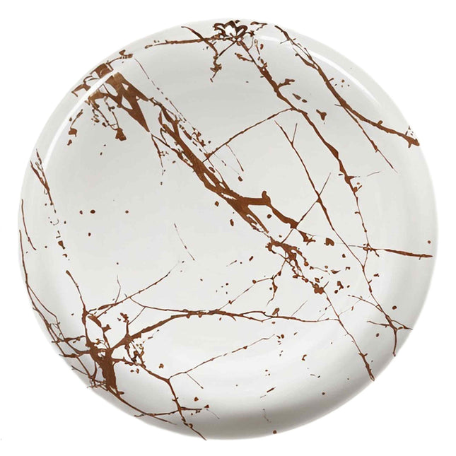 Piatto Porcellana Piano 27 cm Marble White – Eleganza e Resistenza per la Tavola Moderna Arca