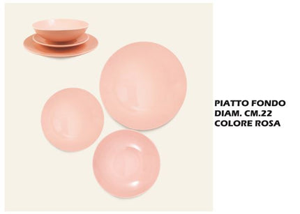 Piatto Fondo in Ceramica Rosa ARCA 22 cm – Raffinatezza per Ogni Primo Arca