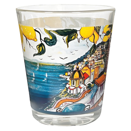 Arca Set 6/12/18 Bicchieri in Vetro, 325ml, Decorazioni Artistiche Vietri, Amalfi e Fish, Lavabili in Lavastoviglie Arca
