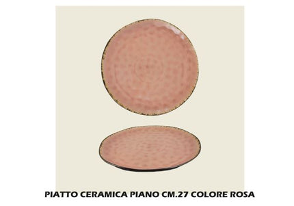 Arca PIATTO CERAMICA PIANO CM.27 ROSA Arca