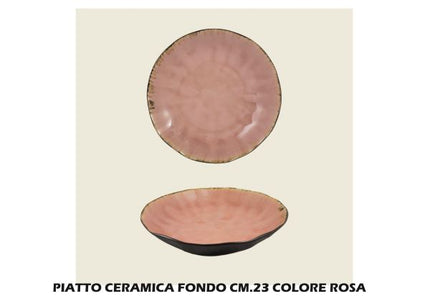 Arca PIATTO CERAMICA FONDO CM.23 ROSA Arca