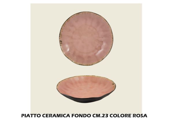 Arca PIATTO CERAMICA FONDO CM.23 ROSA Arca