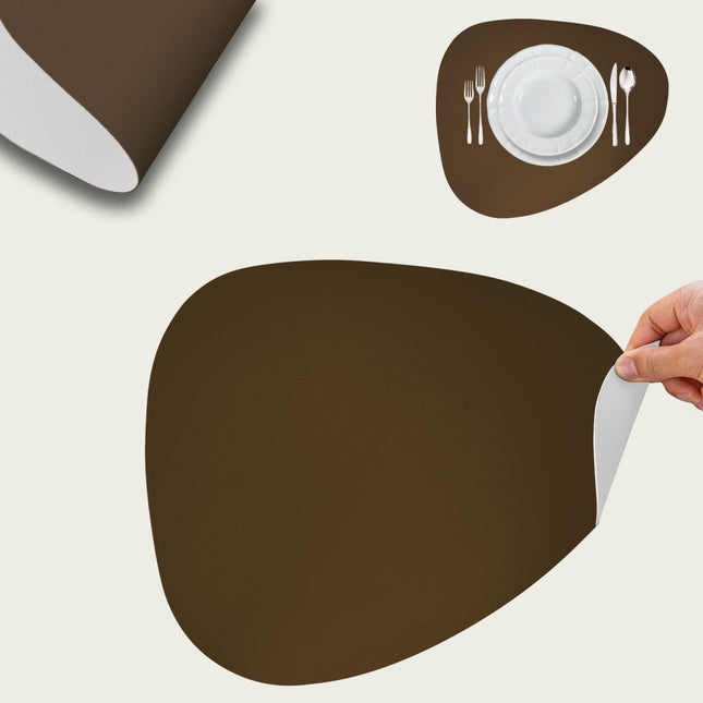 Sottopiatto in Similpelle 45x37 cm – Eleganza e Protezione per la Tua Tavola! Marrone Avorio Arca
