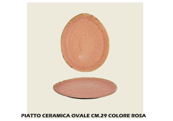 Arca PIATTO CERAMICA OVALE CM.29 ROSA Arca