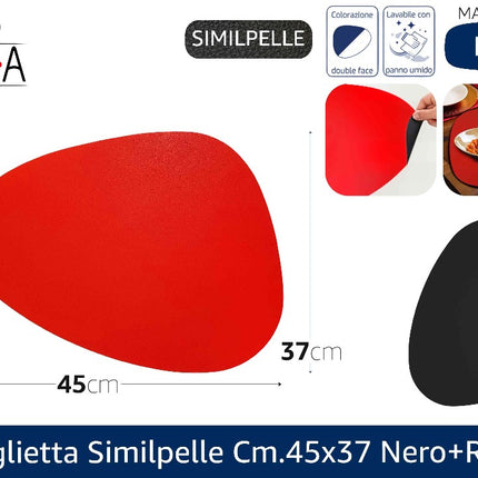 Arca TOVAGLIETTA SIMILPELLE CM.45X37 NERO+ROSSO Arca