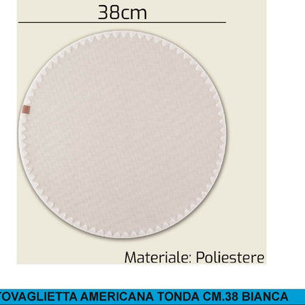Arca TOVAGLIETTA AMERICANA TONDA CM.38 POLIESTERE BIANCA Arca