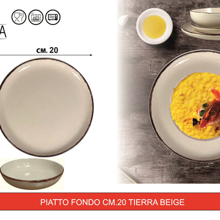 Set Piatti Tierra in Porcellana Colorata – Servizio da Tavola 18 Pezzi per 6 Persone, Lavabile in Lavastoviglie e Utilizzabile in Microonde Arca