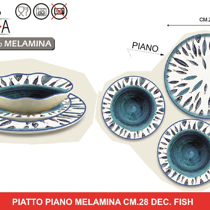 Arca PIATTO PIANO MELAMINA CM.28 DEC. FISH Arca