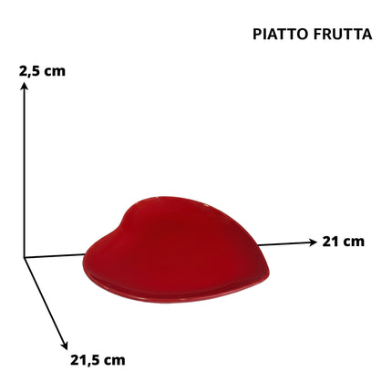 Piatto Cuore Rosso in Porcellana per Tavole Romantiche Arca