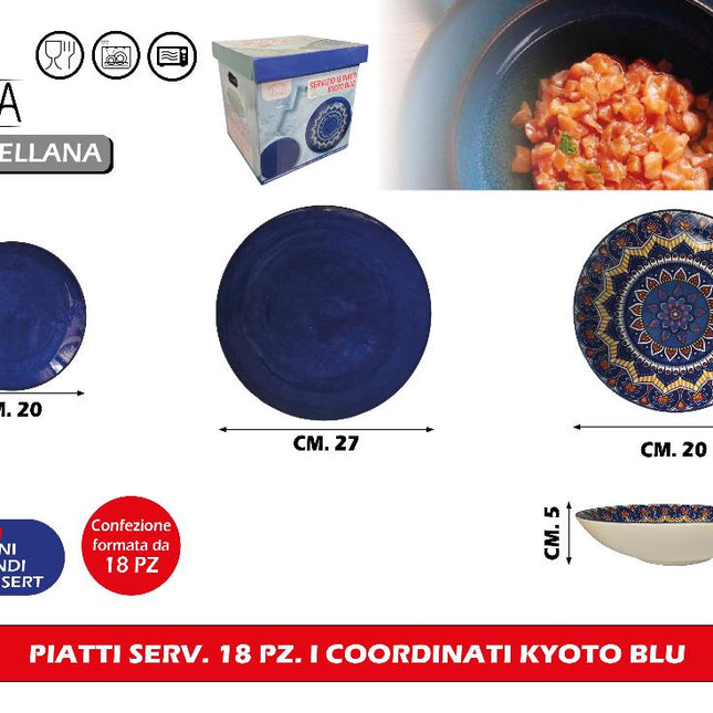 Piatti Serv. 18 Pz. I Coordinati Kyoto Blu Arca