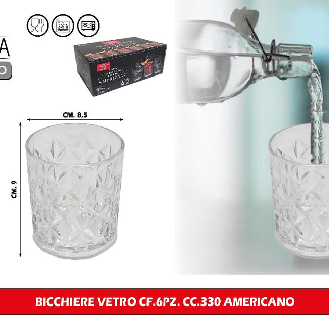 Arca BICCHIERE VETRO CF.6PZ. CC.330 AMERICANO Arca