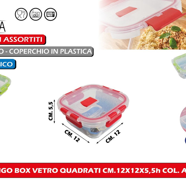 Arca Frigo Box Vetro Quadrati Cm.12X12X5,5H Col. Ass. Arca