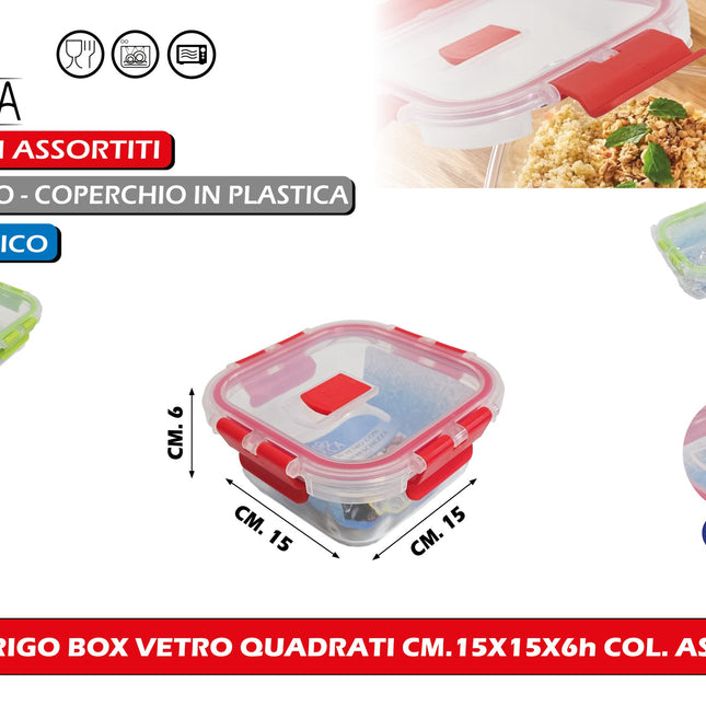 Arca Frigo Box Vetro Quadrati Cm.15X15X6H Col. Ass. Arca