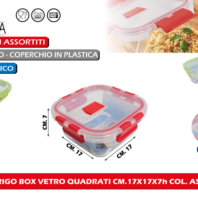 Arca Frigo Box Vetro Quadrati Cm.17X17X7H Col. Ass. Arca