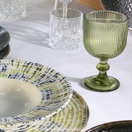 Arca Calici In Pasta Di Vetro Eternity Verde (Set 6 X 330 Ml): Eleganza E Colore Sulla Tua Tavola