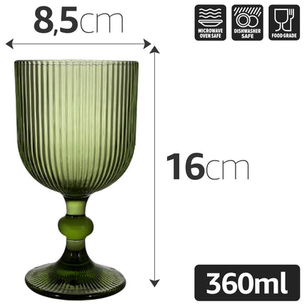 Arca Calici In Pasta Di Vetro Eternity Verde (Set 6 X 330 Ml): Eleganza E Colore Sulla Tua Tavola