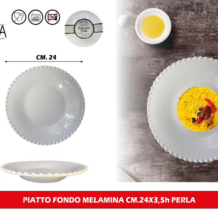 Arca PIATTO FONDO MELAMINA CM.24X4h PERLA Arca