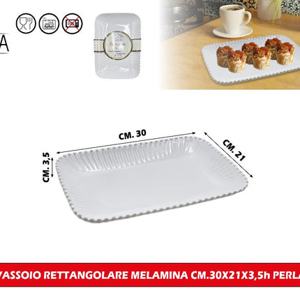 Arca Vassoi Rettangolari in Melamina per Uso Quotidiano – 30x21 cm Arca