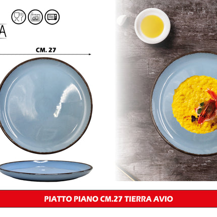 Set Piatti Tierra in Porcellana Colorata – Servizio da Tavola 18 Pezzi per 6 Persone, Lavabile in Lavastoviglie e Utilizzabile in Microonde Arca
