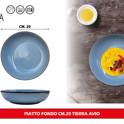 Set Piatti Tierra in Porcellana Colorata – Servizio da Tavola 18 Pezzi per 6 Persone, Lavabile in Lavastoviglie e Utilizzabile in Microonde Arca