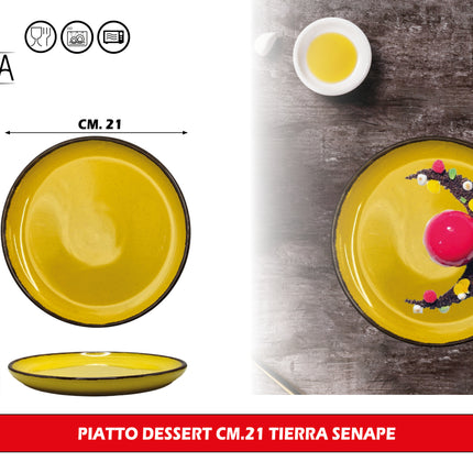 Set Piatti Tierra in Porcellana Colorata – Servizio da Tavola 18 Pezzi per 6 Persone, Lavabile in Lavastoviglie e Utilizzabile in Microonde Arca