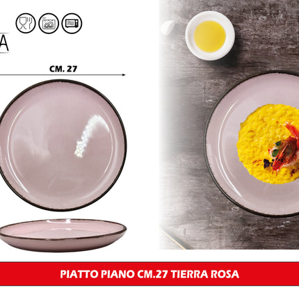 Set Piatti Tierra in Porcellana Colorata – Servizio da Tavola 18 Pezzi per 6 Persone, Lavabile in Lavastoviglie e Utilizzabile in Microonde Arca