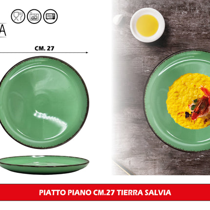 Set Piatti Tierra in Porcellana Colorata – Servizio da Tavola 18 Pezzi per 6 Persone, Lavabile in Lavastoviglie e Utilizzabile in Microonde Arca