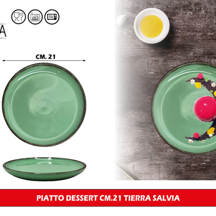 Set Piatti Tierra in Porcellana Colorata – Servizio da Tavola 18 Pezzi per 6 Persone, Lavabile in Lavastoviglie e Utilizzabile in Microonde Arca