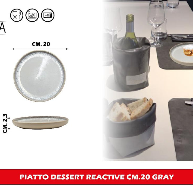 Arca PIATTO DESSERT REACTIVE CM.20 GRAY Arca