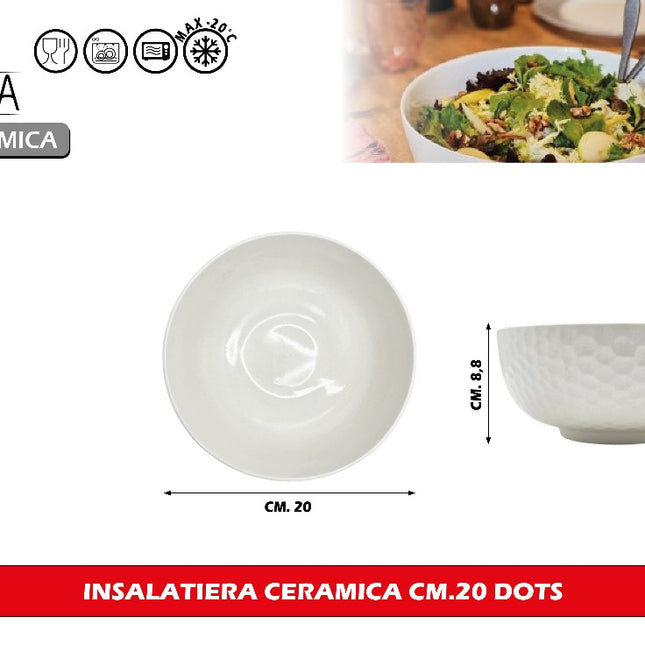 Arca INSALATIERA CERAMICA CM.20 DOTS Arca