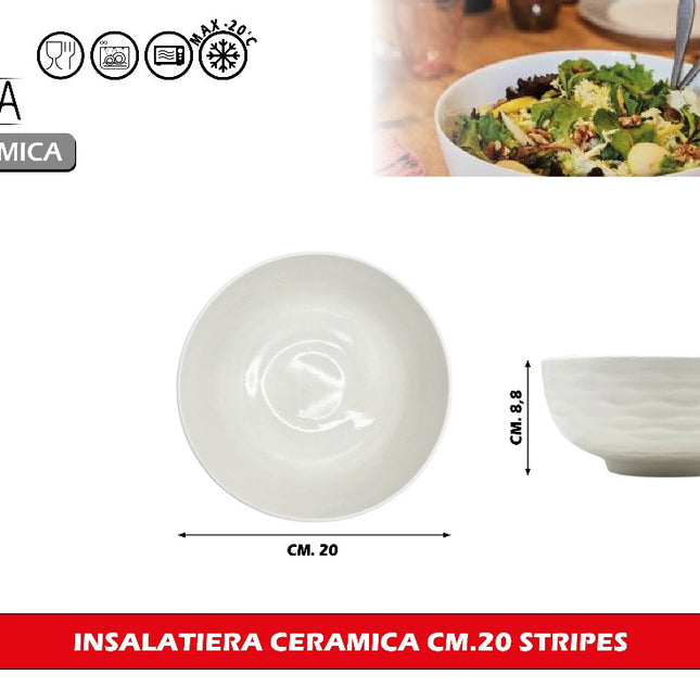 Arca INSALATIERA CERAMICA CM.20 STRIPES Arca
