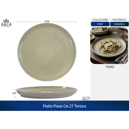 Arca Piatto Piano Linea Font cm.27 - Colori Blu | Acqua Marina | Tortora Tortora Arca