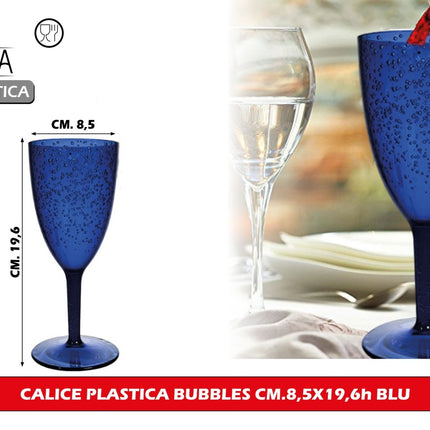 Arca Calice Plastica Bubbles Cm.8,5X19,6H Blu Arca