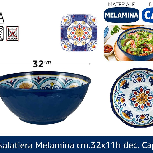 Arca INSALATIERA MELAMINA CM.32X11h DEC. CAPRI Arca
