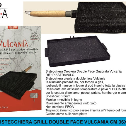 Arca BISTECCHIERA GRILL DOUBLE FACE VULCANIA CM.36X26 Arca