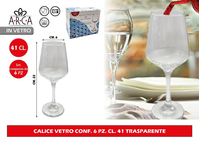 CALICE VETRO CONF. 6 PZ. CL.41 TRASPARENTE