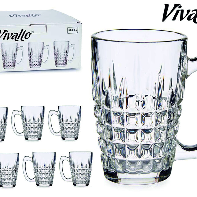 Set 6 Jarras Cristal Talla 340 Ml 12X9 Arte Regal