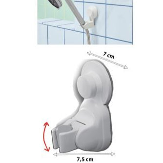 Supporto Doccia Adesivo Cromato e Flipper in Plastica per Montaggio Facile e Sicuro Artex