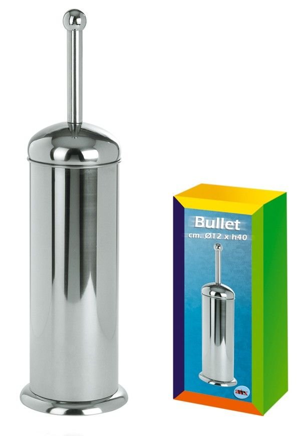Portascopino in Acciaio Inox Satinato e Lucido Design Moderno per Bagno Artex
