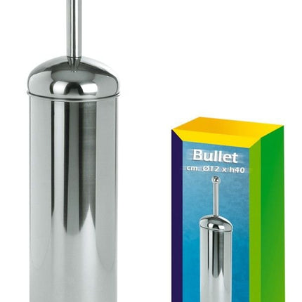 Portascopino in Acciaio Inox Satinato e Lucido Design Moderno per Bagno 12x40cm Artex