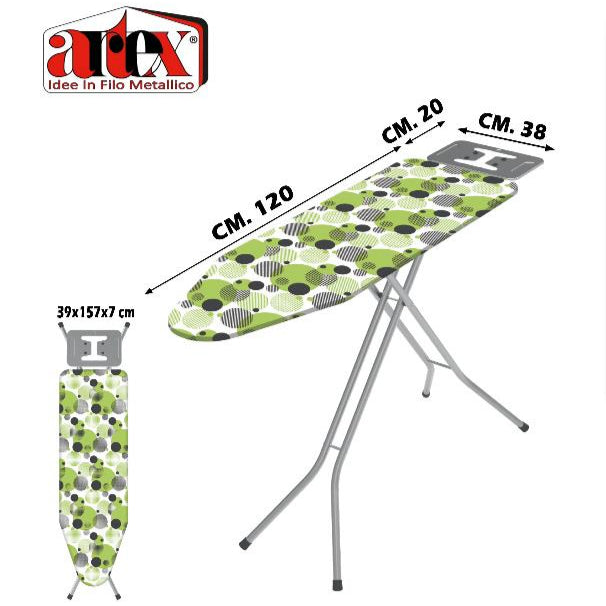Tavolo da Stiro Professionale Cm.38x120 per Uso Domestico e Industriale Artex