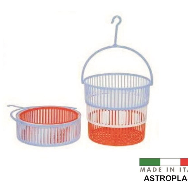 Cesta Cestino Porta Mollette In Plastica Forma Cilindro Con Manico 1 Pz Astroplast