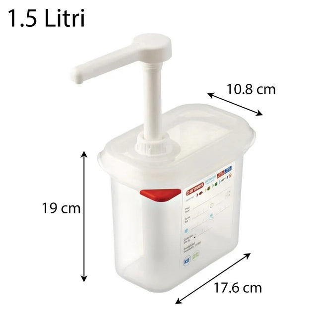 Dispenser per Salse e Condimenti Araven Gastronorm – Praticità, Precisione, Conservazione 1.5 Litri Araven
