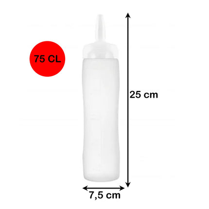 Dispenser Bottiglia Dosatore Preciso per Salse e Condimenti Uso Professionale e Domestico CL.75 Bianco Araven