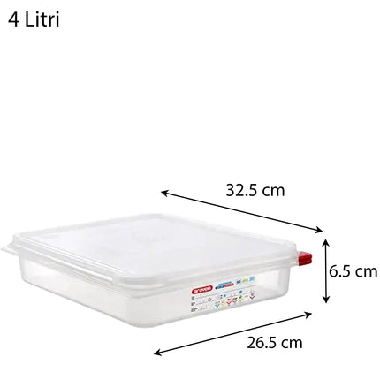 Contenitore Araven Gastronorm Per Alimenti Ermetico Doppia Guarnizione Apertura Semplice